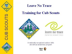 Cub scout leave no trace pledge