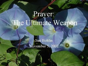 Prayer The Ultimate Weapon Sue Bohlin November 5