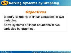 6-1 solving systems by graphing