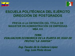 ESCUELA POLITCNICA DEL EJRCITO DIRECCIN DE POSTGRADOS PREVIA