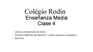 Colgio Rodin Enseanza Media Clase 4 Lectura y