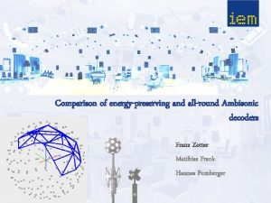 Comparison of energypreserving and allround Ambisonic decoders Franz