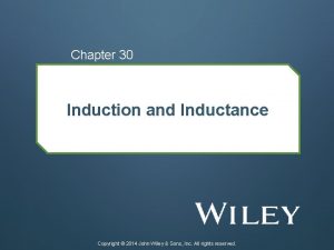 Chapter 30 Induction and Inductance Copyright 2014 John