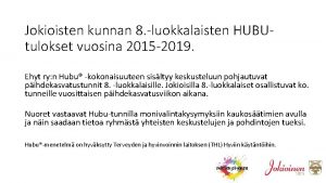 Jokioisten kunnan 8 luokkalaisten HUBUtulokset vuosina 2015 2019