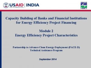 Capacity Building of Banks and Financial Institutions for