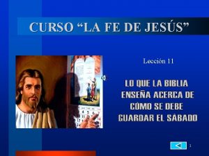 CURSO LA FE DE JESS Leccin 11 1