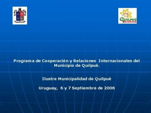 Programa de Cooperacin y Relaciones Internacionales del Municipio