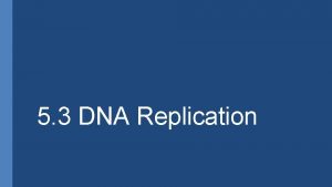 5 3 DNA Replication Why DNA Replication The