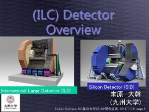 ILC Detector Overview International Large Detector ILD Silicon