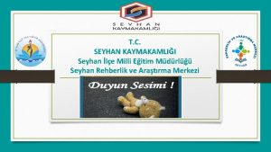 T C SEYHAN KAYMAKAMLII Seyhan le Milli Eitim