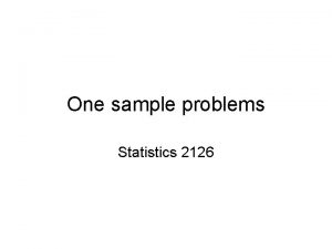 Statistics sample problems