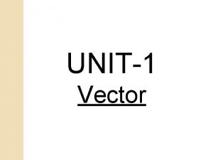 UNIT1 Vector Unit1 Review of Vector Analysis Cartesian