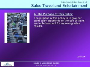 Sales Administration Guide 8145 Sales Travel and Entertainment
