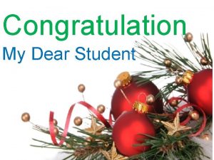 Congratulations my dear students