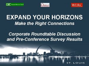 EXPAND YOUR HORIZONS Make the Right Connections Corporate
