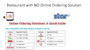 Restaurant with NO Online Ordering Solution Restaurant with