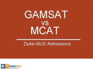 Gamsat vs mcat