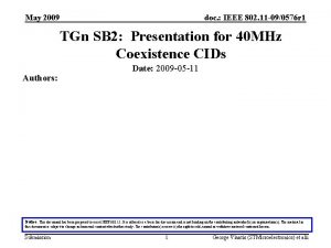 May 2009 doc IEEE 802 11 090576 r