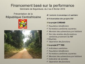 Financement bas sur la performance Sminaire de Bujumbura