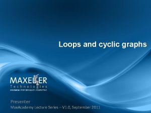 Loops and cyclic graphs Presenter Max Academy Lecture
