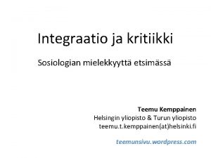 Sage on integraatio Sage on integraatio