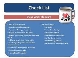 Check List O que vimos at agora Tipos