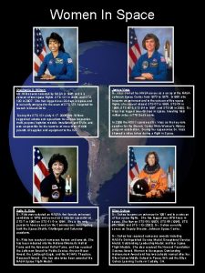 Women In Space Stephanie D Wilson Ms Wilson