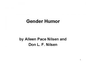 Gender Humor by Alleen Pace Nilsen and Don