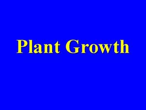 Plant Growth Phases of plant growth Dormancy Period