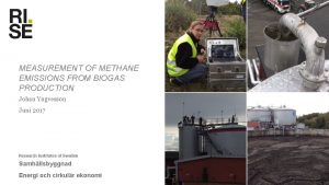 MEASUREMENT OF METHANE EMISSIONS FROM BIOGAS PRODUCTION Johan