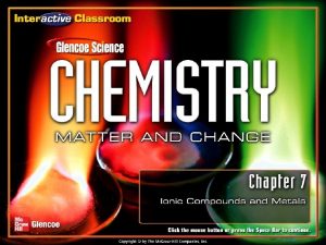 Ionic Compounds and Metals Section 7 1 Ion