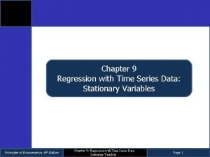 Chapter 9 Regression with Time Series Data Stationary