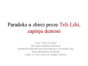 Paradoks u zbirci proze Tri Lilit zapinju demoni