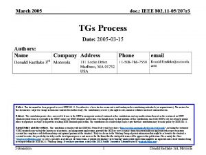 March 2005 doc IEEE 802 11 05207 r