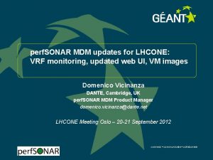 perf SONAR MDM updates for LHCONE VRF monitoring
