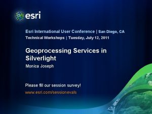 Esri International User Conference San Diego CA Technical