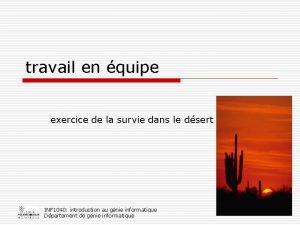 travail en quipe exercice de la survie dans