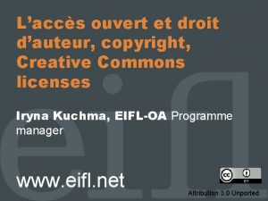 Laccs ouvert et droit dauteur copyright Creative Commons