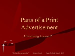 Parts of a print ad
