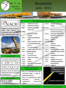 Newsletter Julio 2011 ESTANDARES DE SEGURIDAD DE ANSI