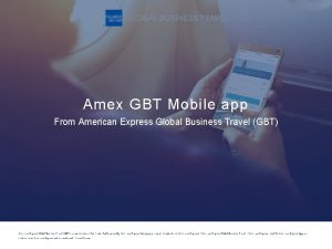 Amex gbt mobile app