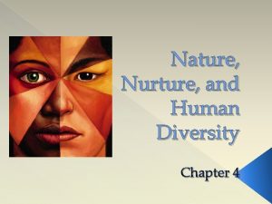 Nature Nurture and Human Diversity Chapter 4 Behavior