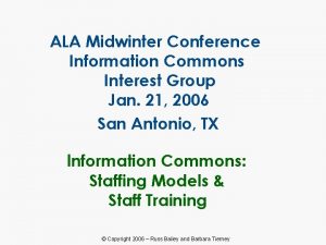 ALA Midwinter Conference Information Commons Interest Group Jan