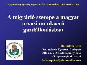 Magyarorszgi Egszsg Napok EGVE Balatonfred 2009 oktber 7