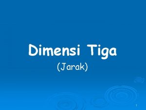 Dimensi Tiga Jarak 1 MENU UTAMA Klick Salah