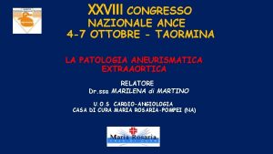 XXVIII CONGRESSO NAZIONALE ANCE 4 7 OTTOBRE TAORMINA