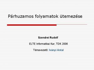 Szendrei rudolf