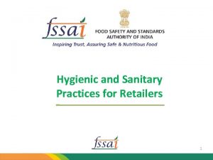 Hygienic and Sanitary Practices for Retailers 1 Session