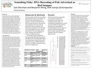 Something Fishy DNA Barcoding of Fish Advertised as