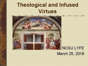 Theological and Infused Virtues NCSU LYFE March 25